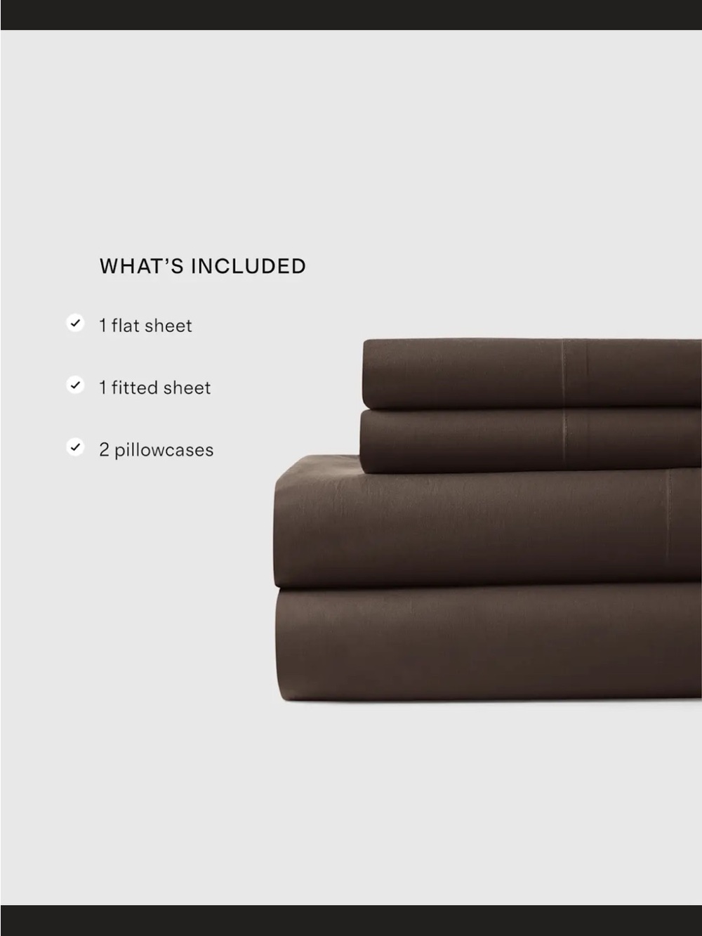 Quince Espresso Brown King Percale Sheet Set - New w/o Tags